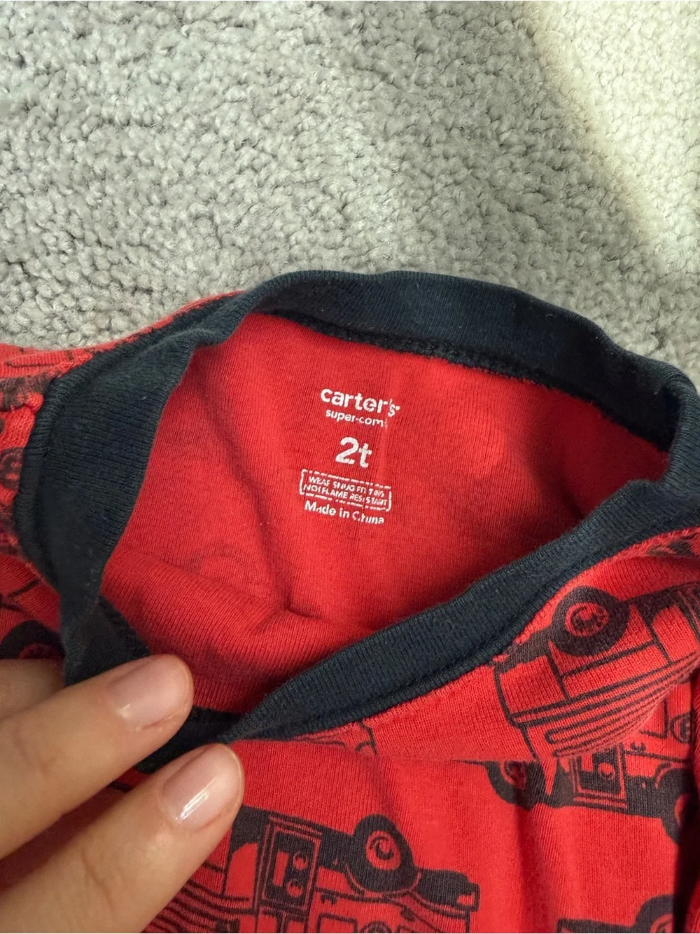 4-Pack Kids Red & Gray Cars Pajama Sets